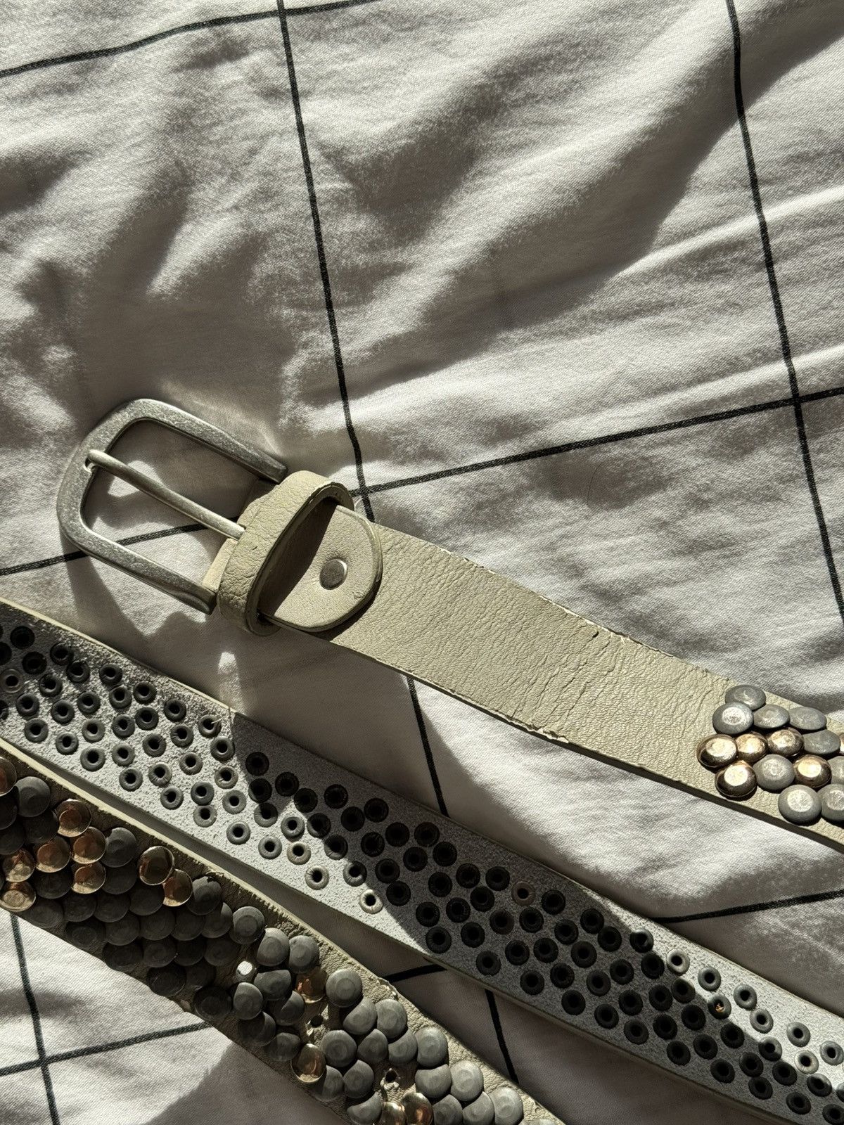 Japanese Brand Vintage Belts Y2K Rhinestones Punk leather belt Japanese Size ONE SIZE - 6 Thumbnail