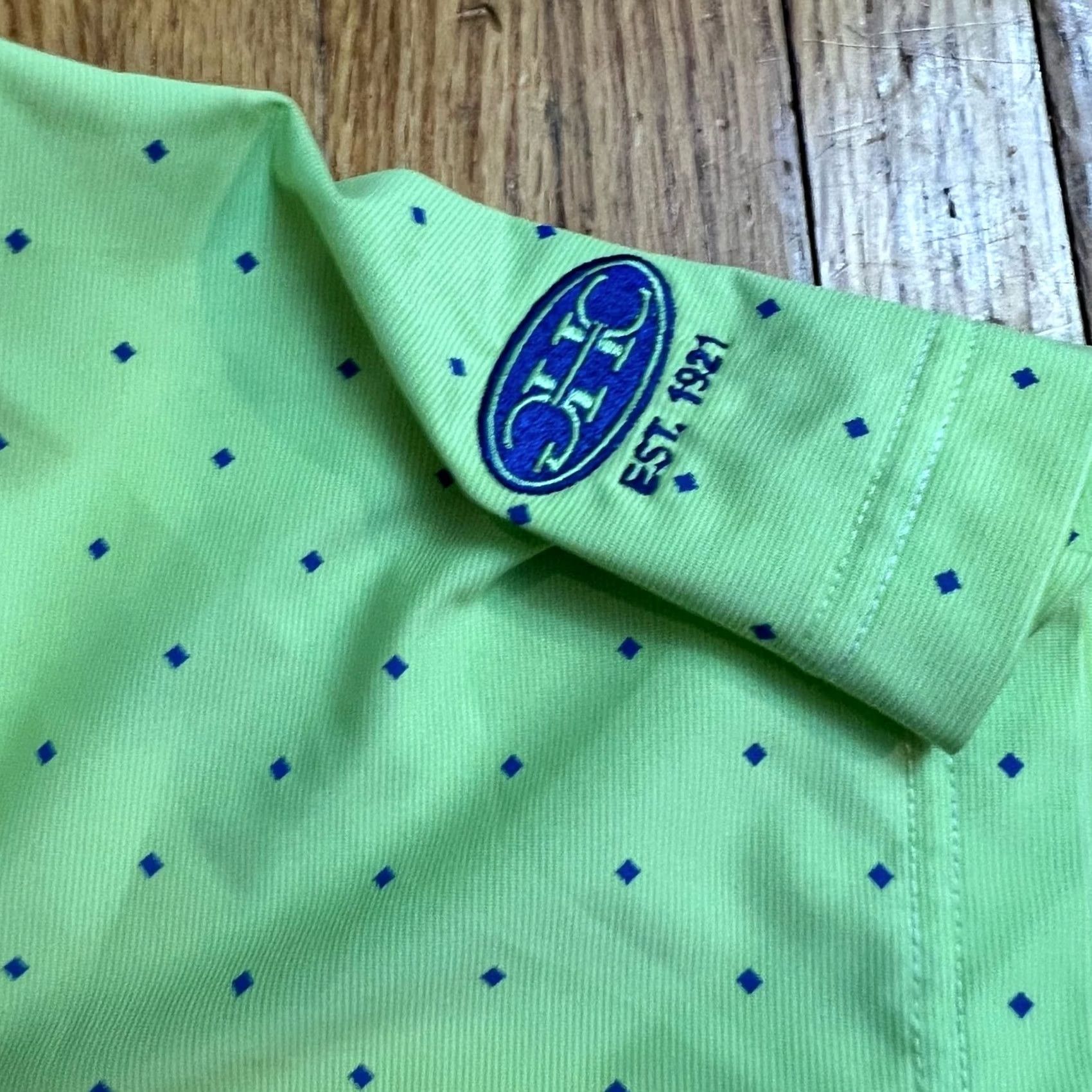 Footjoy Footjoy Shirt Mens L Green Polo Men All Over Geometric Print Gold Performance Size US L / EU 52-54 / 3 - 2 Thumbnail