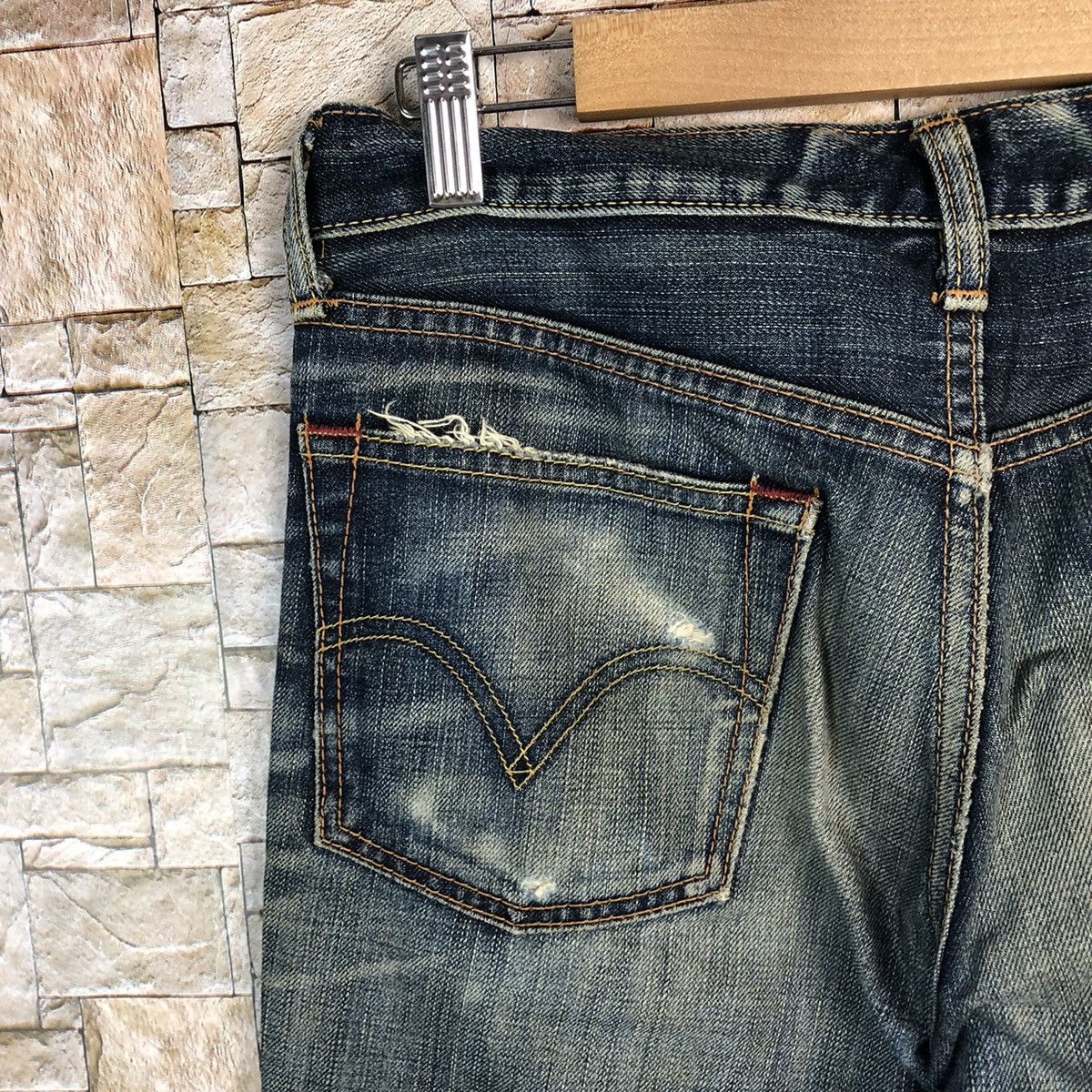 Levi's 707 Levis Blue vintage ripped Distressed Denim Pants #A588 Size US 29 - 20 Thumbnail