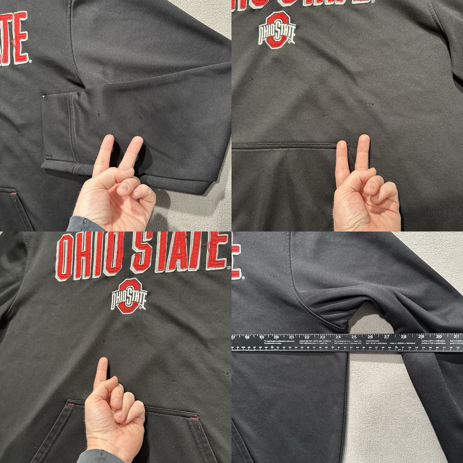 Vintage Scarlet Gray Ohio State Buckeyes Sweatshirt Mens XL Black Red Pullover Stitched Size US XL / EU 56 / 4 - 8 Thumbnail