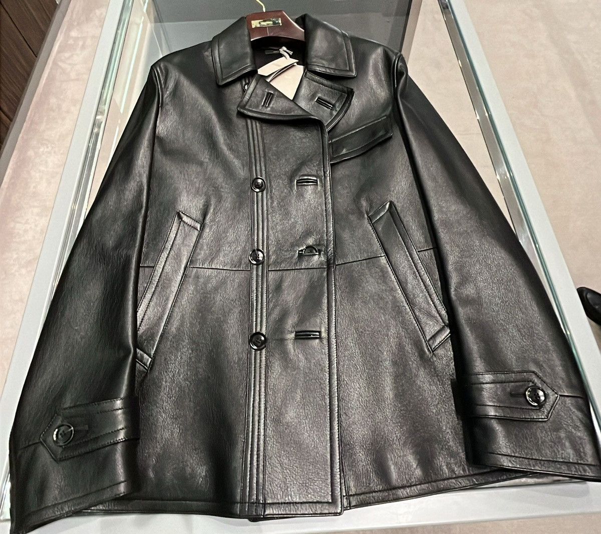 Tom Ford 🪭$9K VALUE🪭Leather Pea Coat Size US L / EU 52-54 / 3 - 5 Thumbnail