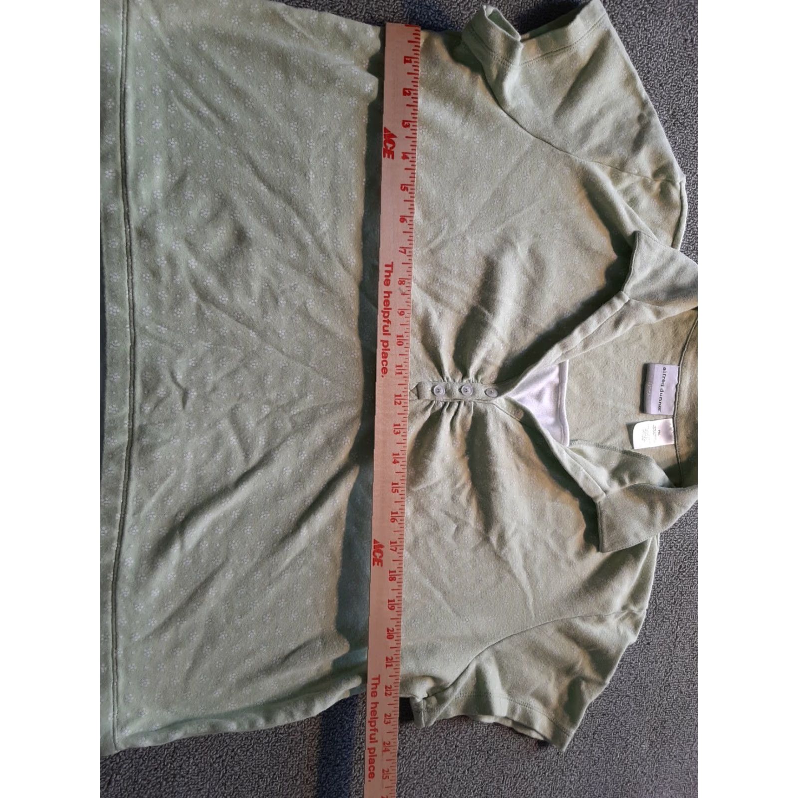 Vintage VINTAGE Alfred Dunner Petite XL Green Floral Short Sleeve Blouse Womens XL Size XL / US 12-14 / IT 48-50 - 3 Thumbnail