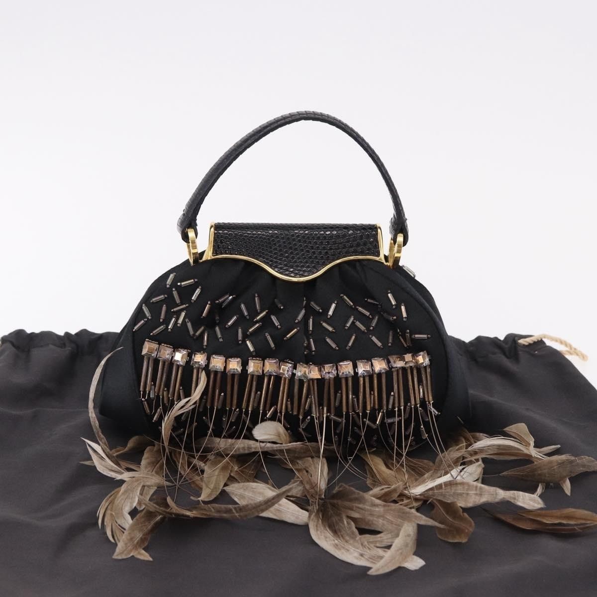 Bvlgari Bvlgari Feather Handbag Black Silk Size ONE SIZE - 2 Thumbnail