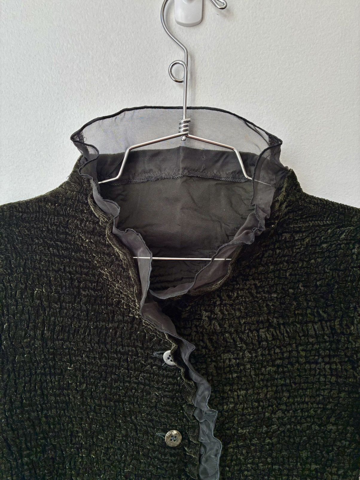 Pleats Please Issey Miyake Yoshiki Hishinuma Rare Vintage Velvet Lace Fringe Cardigan Size M / US 6-8 / IT 42-44 - 16 Thumbnail