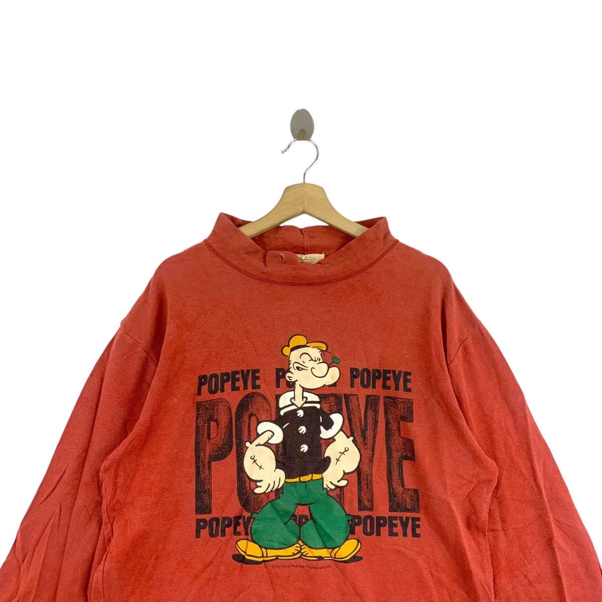 Vintage Vintage POPEYE THE SAILOR MAN Cartoon Turtleneck Sweatshirt Size XL / US 12-14 / IT 48-50 - 5 Thumbnail