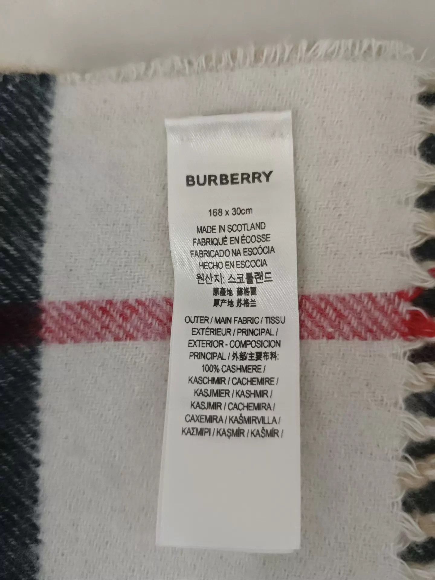 Burberry Burberry Cashmere 168x30 Check Color Block Scarf Size ONE SIZE - 7 Thumbnail