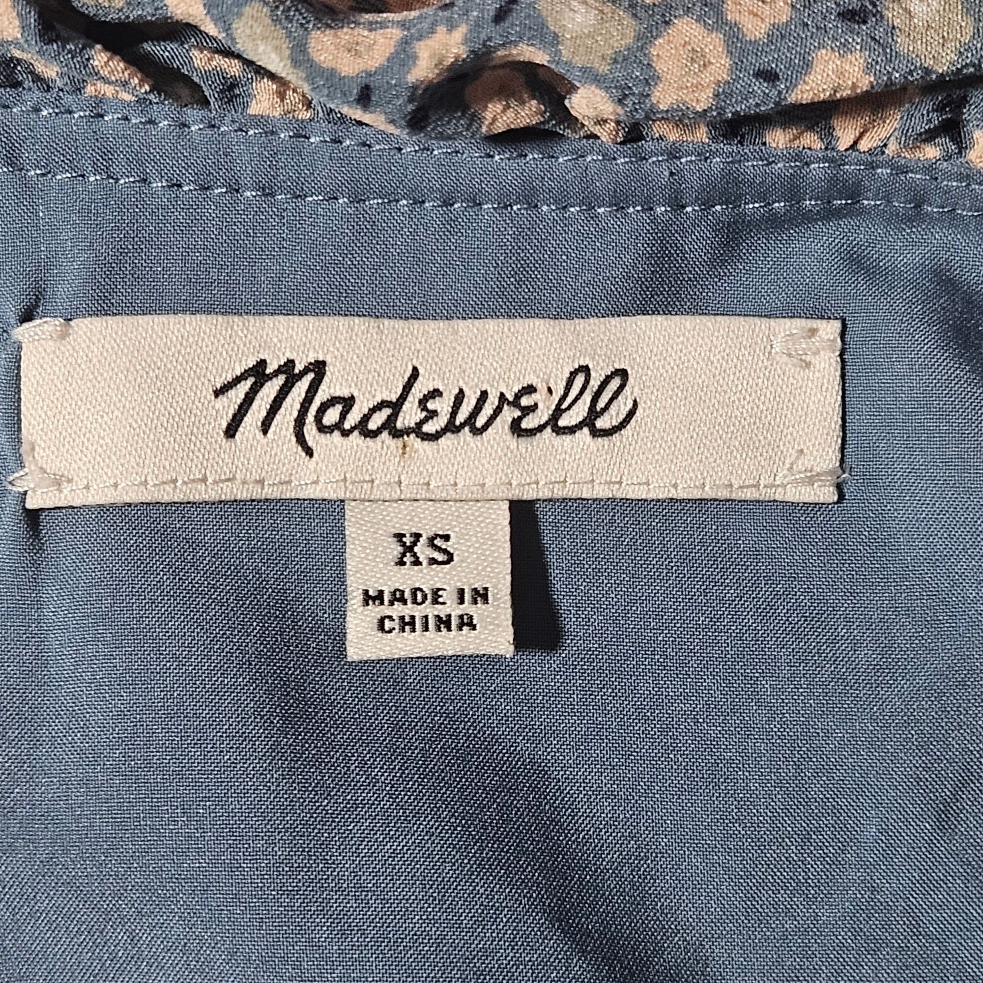 Madewell Madewell XS Blue Wrap Dress Floral Ruffle Hem French Girl Co Size XS / US 0-2 / IT 36-38 - 3 Thumbnail