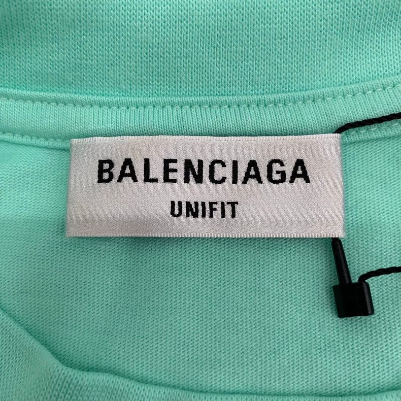 Balenciaga Balenciaga Lake green logo monogrammed cotton crew neck sh Size US L / EU 52-54 / 3 - 5 Thumbnail