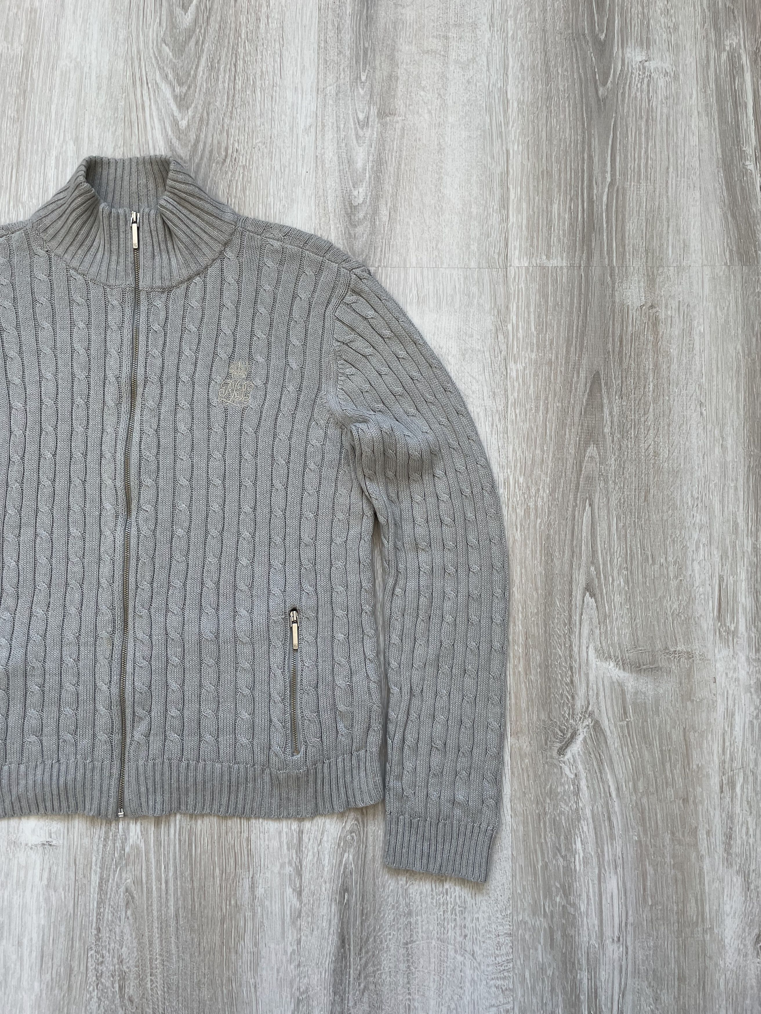 Lauren Ralph Lauren Lauren Ralph Lauren Cable Knit Zip Sweater Size L / US 10 / IT 46 - 5 Thumbnail