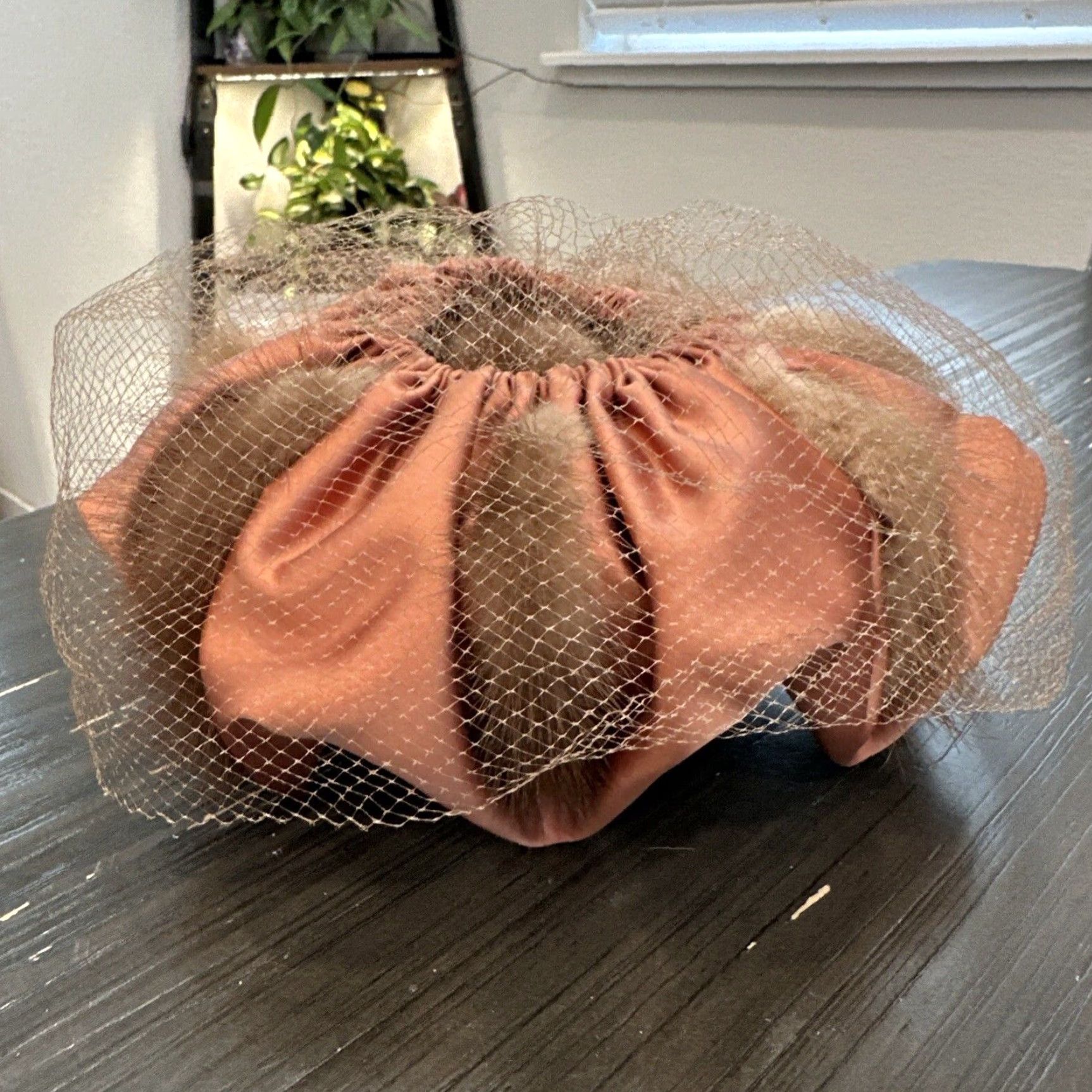 Velvet VINTAGE Betmar 1950s Red Pillbox Hat with Velvet Ribbon and Net Trim, One Size, Wool Felt, Womens Size ONE SIZE - 2 Thumbnail