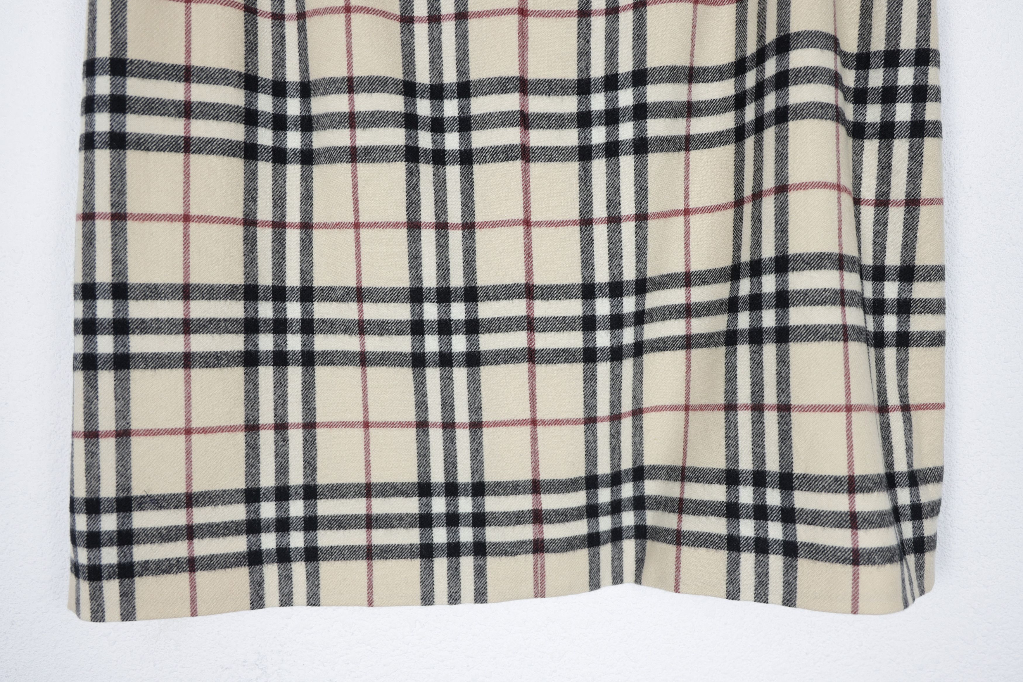 Burberry × Burberry Prorsum Vintage Burberry Beige Check Wool Skirt 90s Size 36" / US 14 / IT 50 - 6 Thumbnail