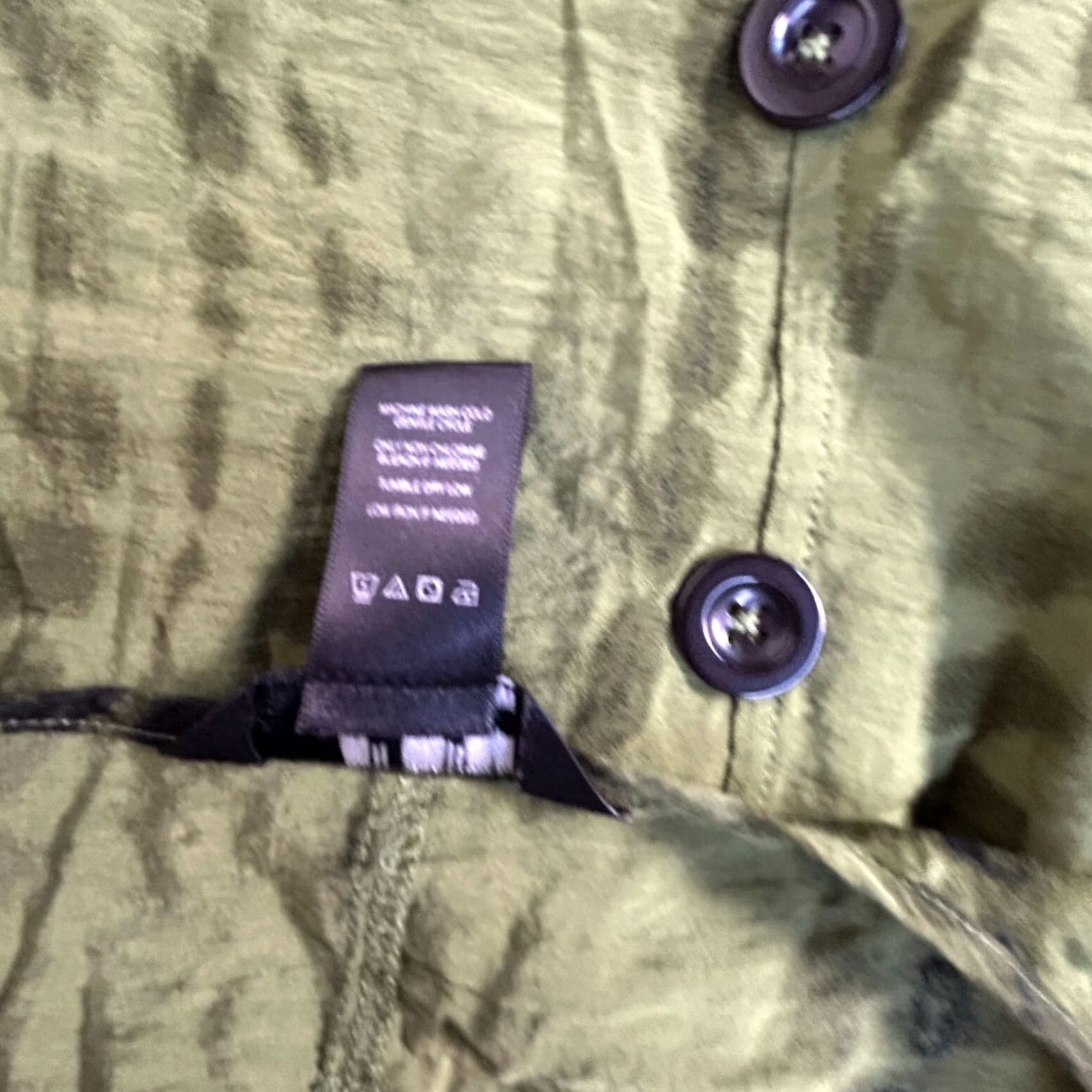 Vintage Ali Miles Blouse Top Large Green Tie-Dye 3/4 Sleeve Button Back Detail Womens Size L / US 10 / IT 46 - 7 Thumbnail