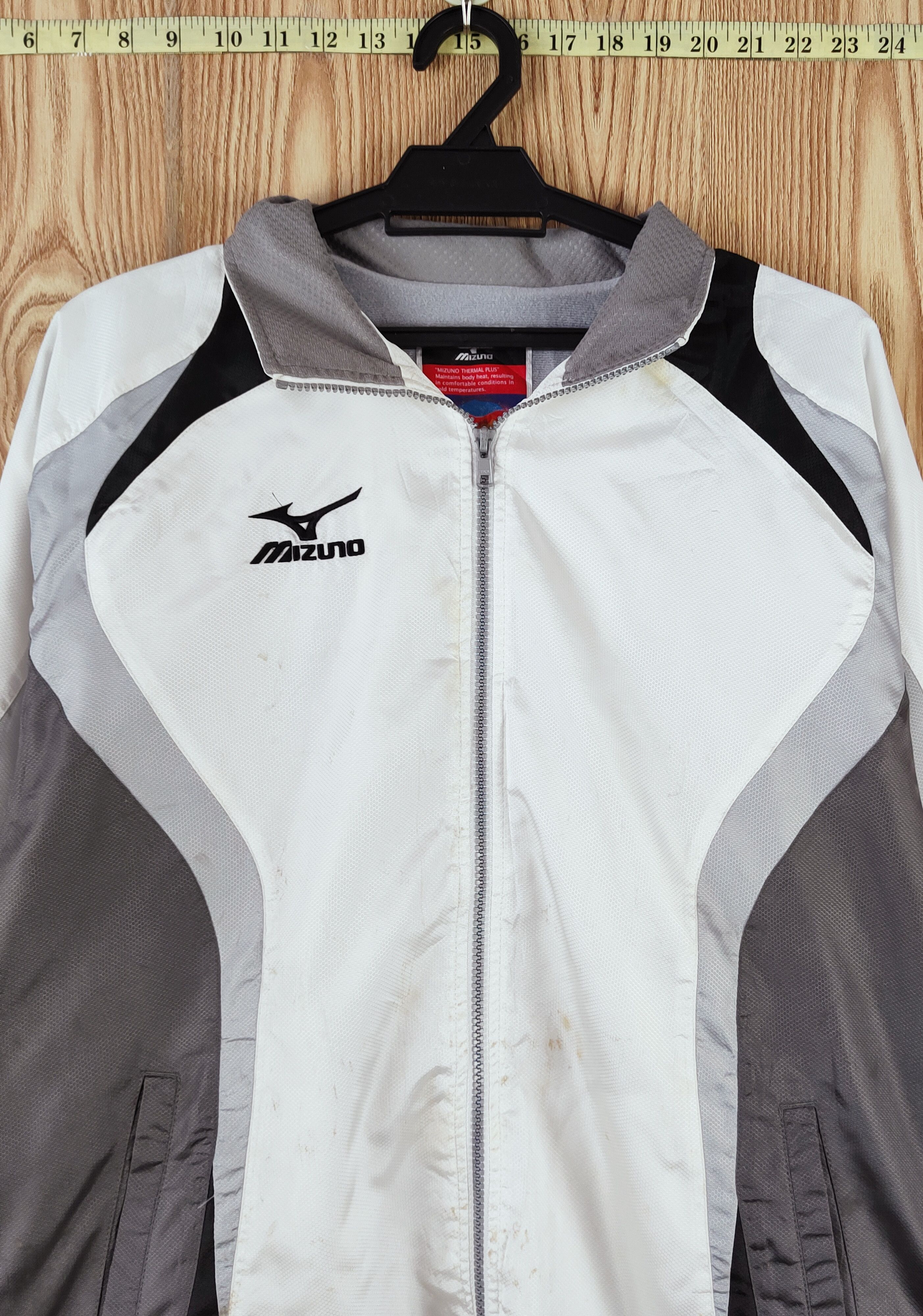 Mizuno × Vintage Mizuno White Gray Hoodie Sweaters (Vintage Sports wear) Size US L / EU 52-54 / 3 - 2 Thumbnail