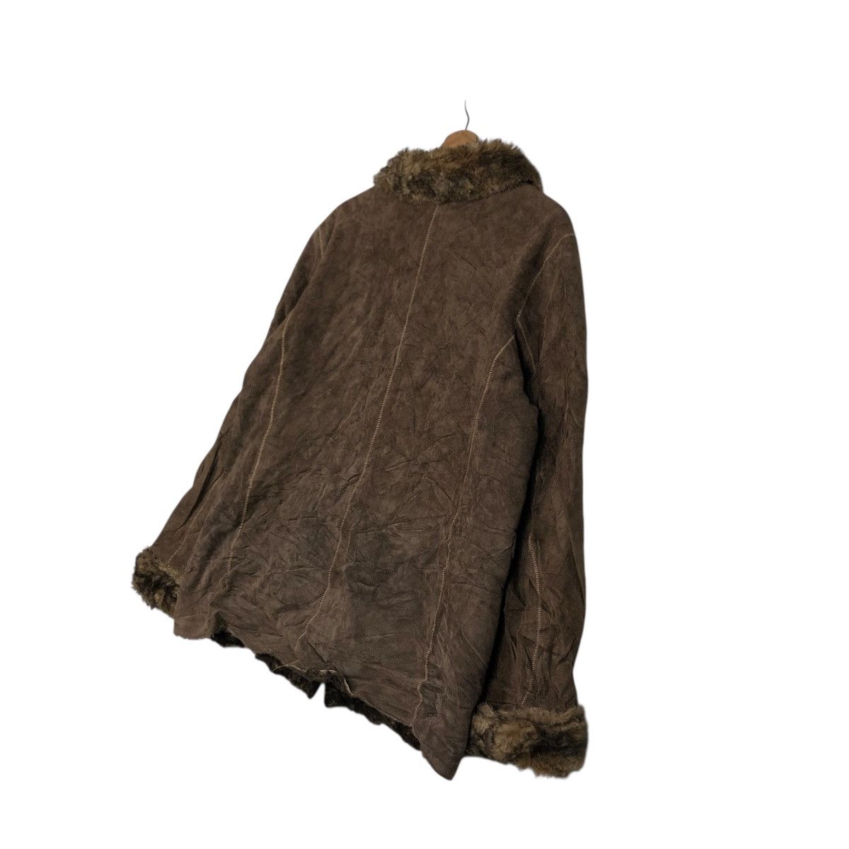 Japanese Brand 🔥VINTAGE LEATHER JACKET BLANKET FUR NY COMPANY ISSEY MIYAKE Size US XL / EU 56 / 4 - 12 Thumbnail
