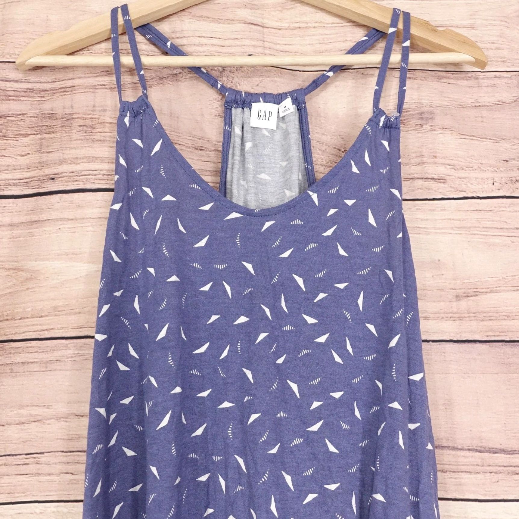Gap VINTAGE Gap Tank Top Womens Medium Blue White Geometric Print Sleeveless Shirt Summer Casual Size M / US 6-8 / IT 42-44 - 2 Thumbnail
