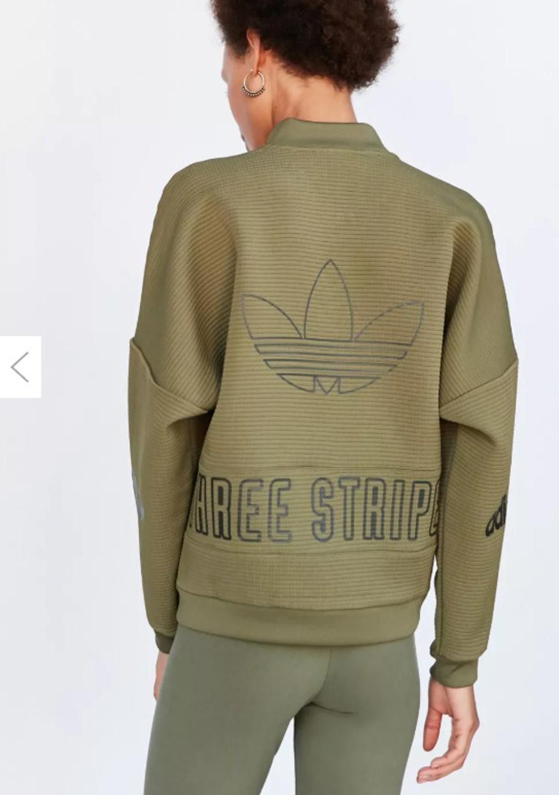 Adidas ADIDAS Forest Green Bomber Jacket - Sz. S w/ Rip To Pocket Size S / US 4 / IT 40 - 1 Thumbnail