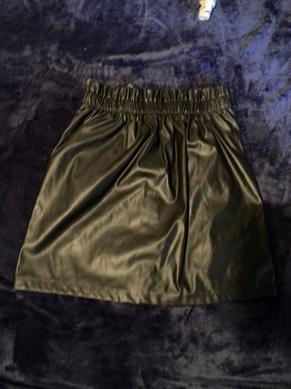 Designer Faux Leather Skirt Y2K Streetwear Fashion Rave Emo Opium 00s Size 22" - 5 Thumbnail