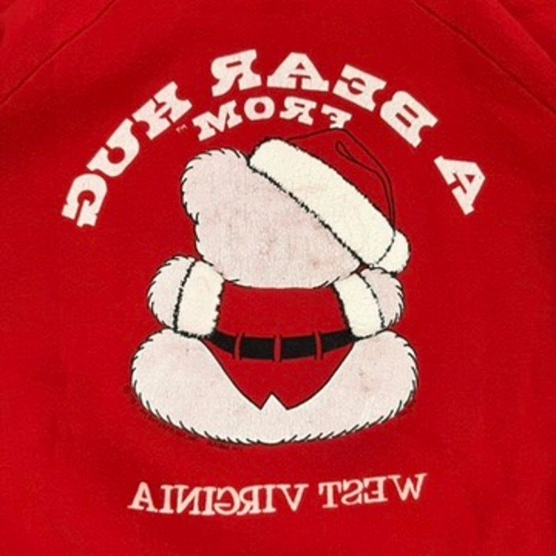 Vintage Vintage Christmas Red Bear Hug From West Virginia Sweatshirt Size US XL / EU 56 / 4 - 5 Thumbnail