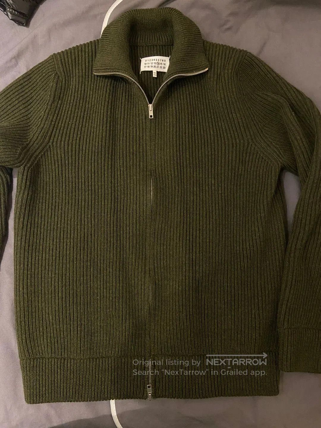 Maison Margiela Maison Margiela 19SS green rib zipped sweater