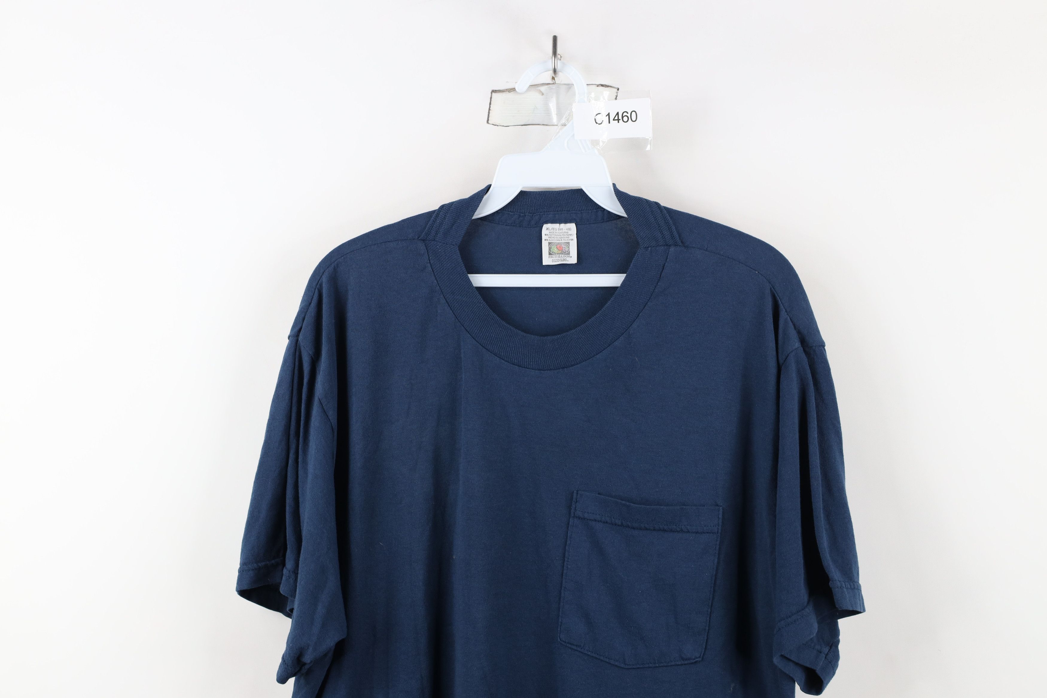 Vintage Vintage 90s Streetwear Thin Short Sleeve Pocket T-Shirt Blue Size US XL / EU 56 / 4 - 2 Thumbnail