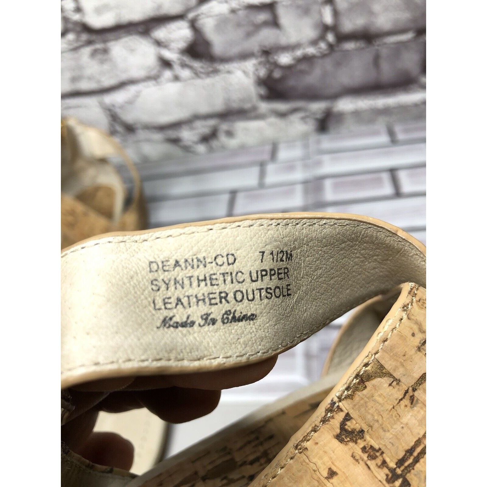 Donald Pliner Donald Pliner Deann Tan Cork Wedge Back Zipper Sandals Women Size US 7.5 / IT 37.5 - 9 Thumbnail