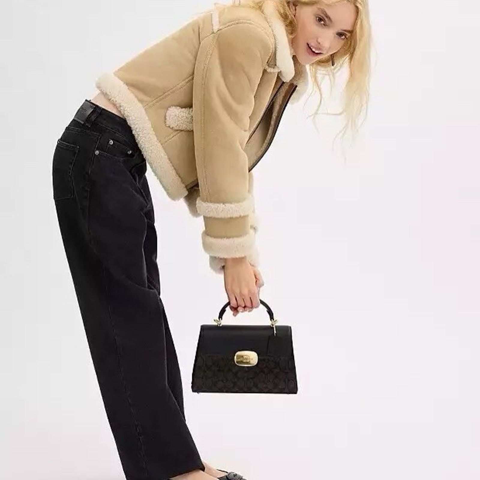 Coach NWT Coach Eliza Top Handle Bag CW012 Gold/Walnut/Black Size ONE SIZE - 8 Thumbnail