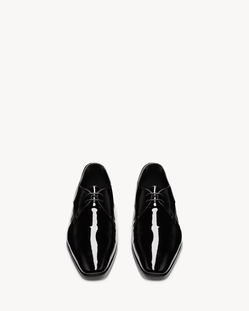 Saint Laurent Paris o1s1wg110924 Wyatt Derby in Patent Leather in Black Size US 9 / EU 42 - 2 Thumbnail