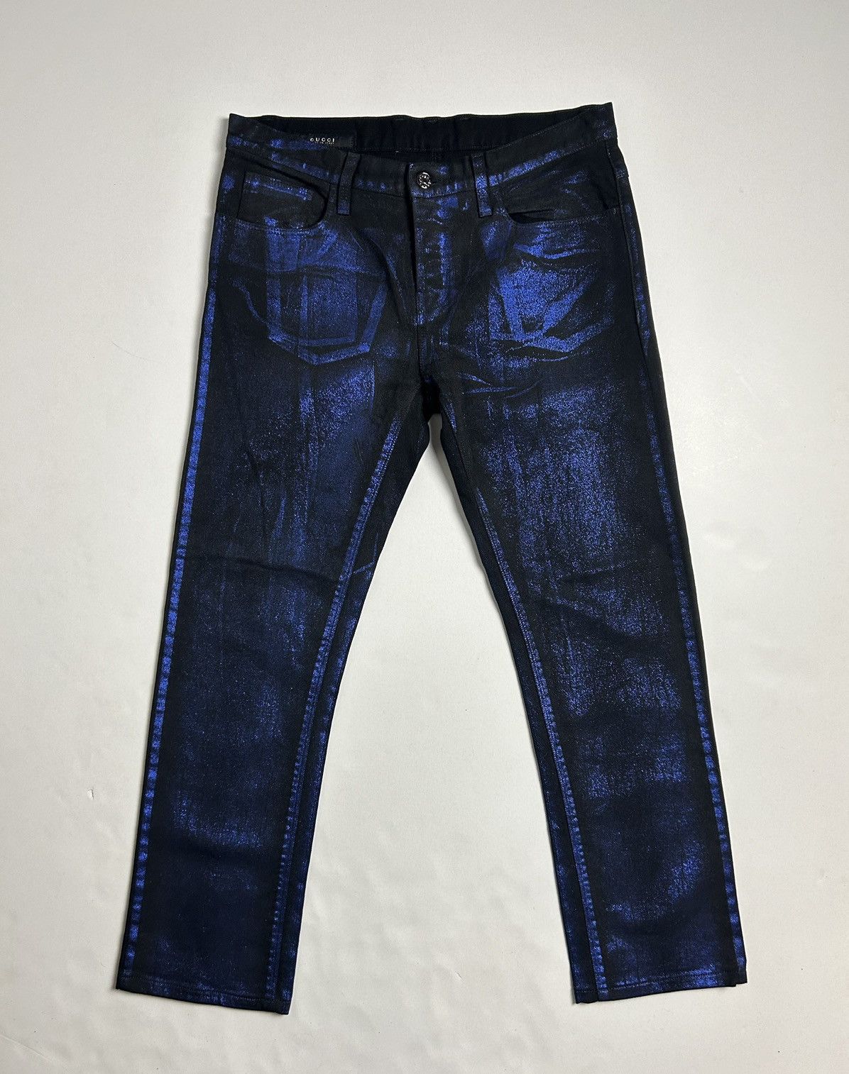 Gucci Gucci Blue Glitter Jeans Size 34" / US 12 / IT 48 - 1 Thumbnail
