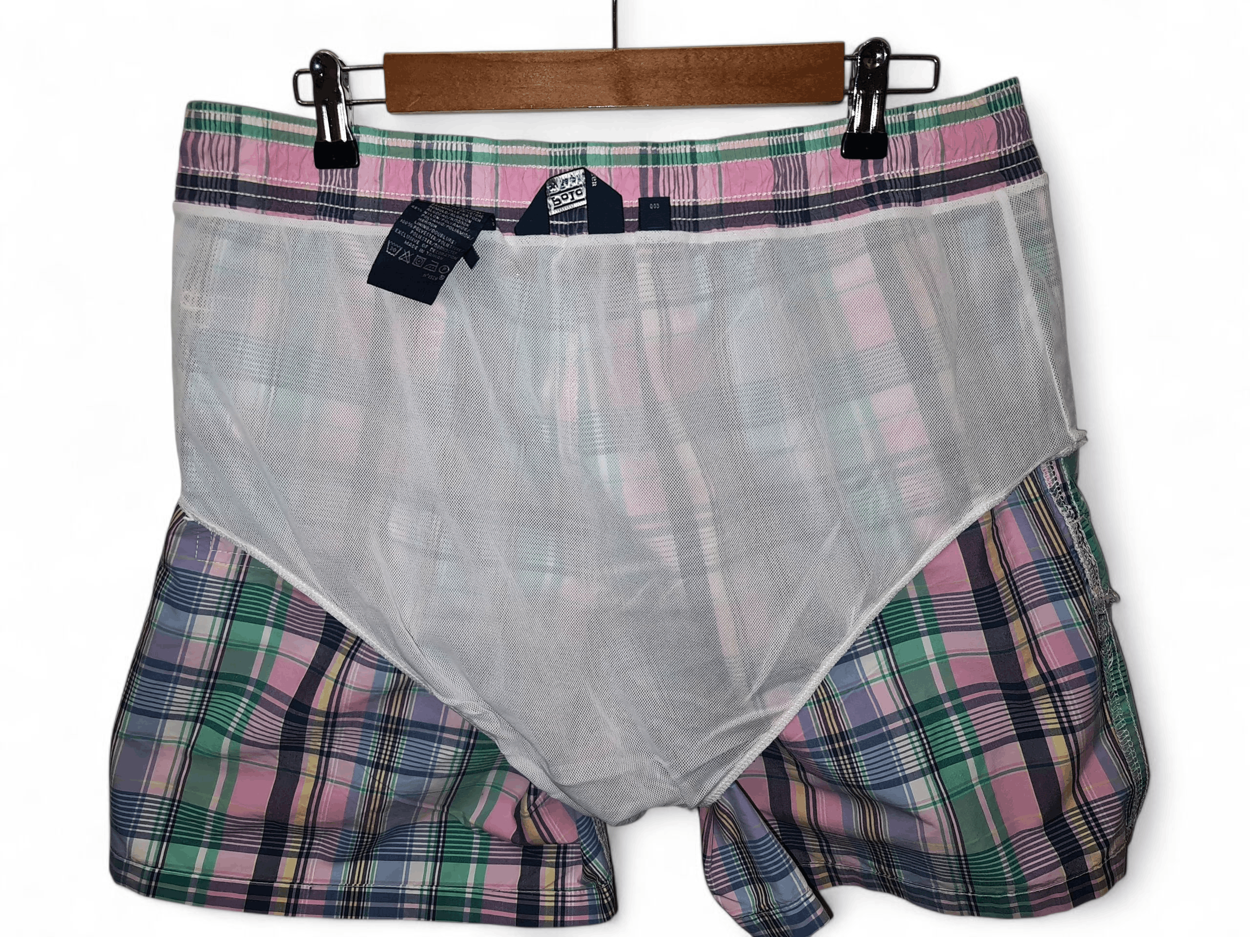 Polo Ralph Lauren 90s Vintage Polo Ralph Lauren Check Striped Swim Short Size US 34 / EU 50 - 9 Thumbnail