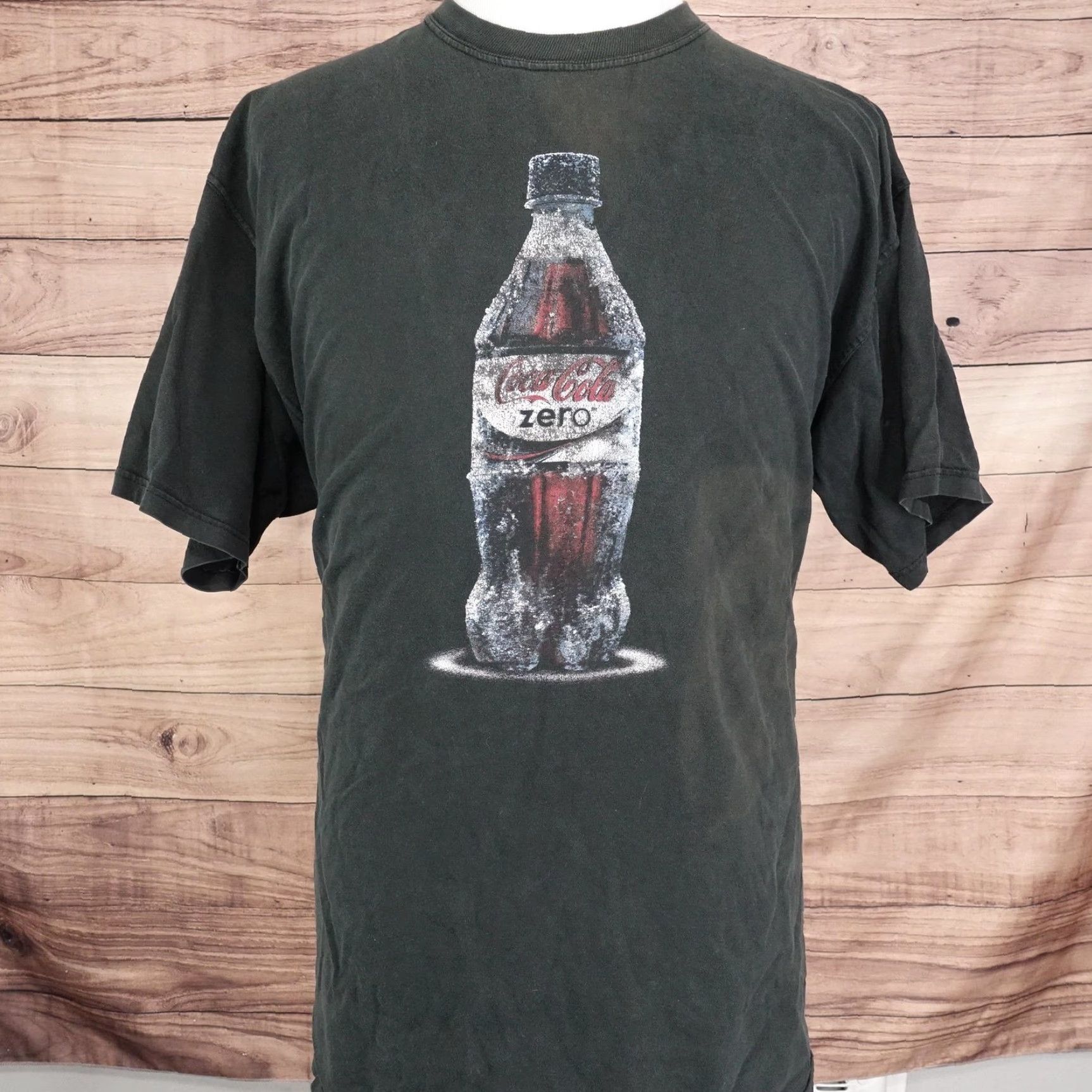 Jerzees VINTAGE Coca-Cola Zero Graphic T-Shirt Mens XL Black Double Sided "EVERYBODY CHILL" Print Size US XL / EU 56 / 4 - 3 Thumbnail