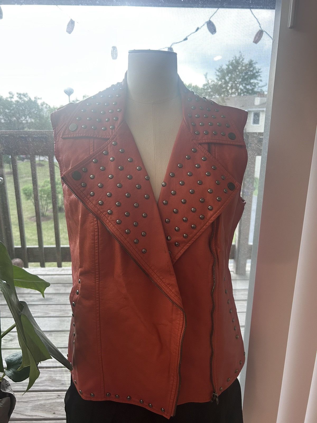 Other Cristina Orange Studded Vest Size L / US 10 / IT 46 - 1 Thumbnail