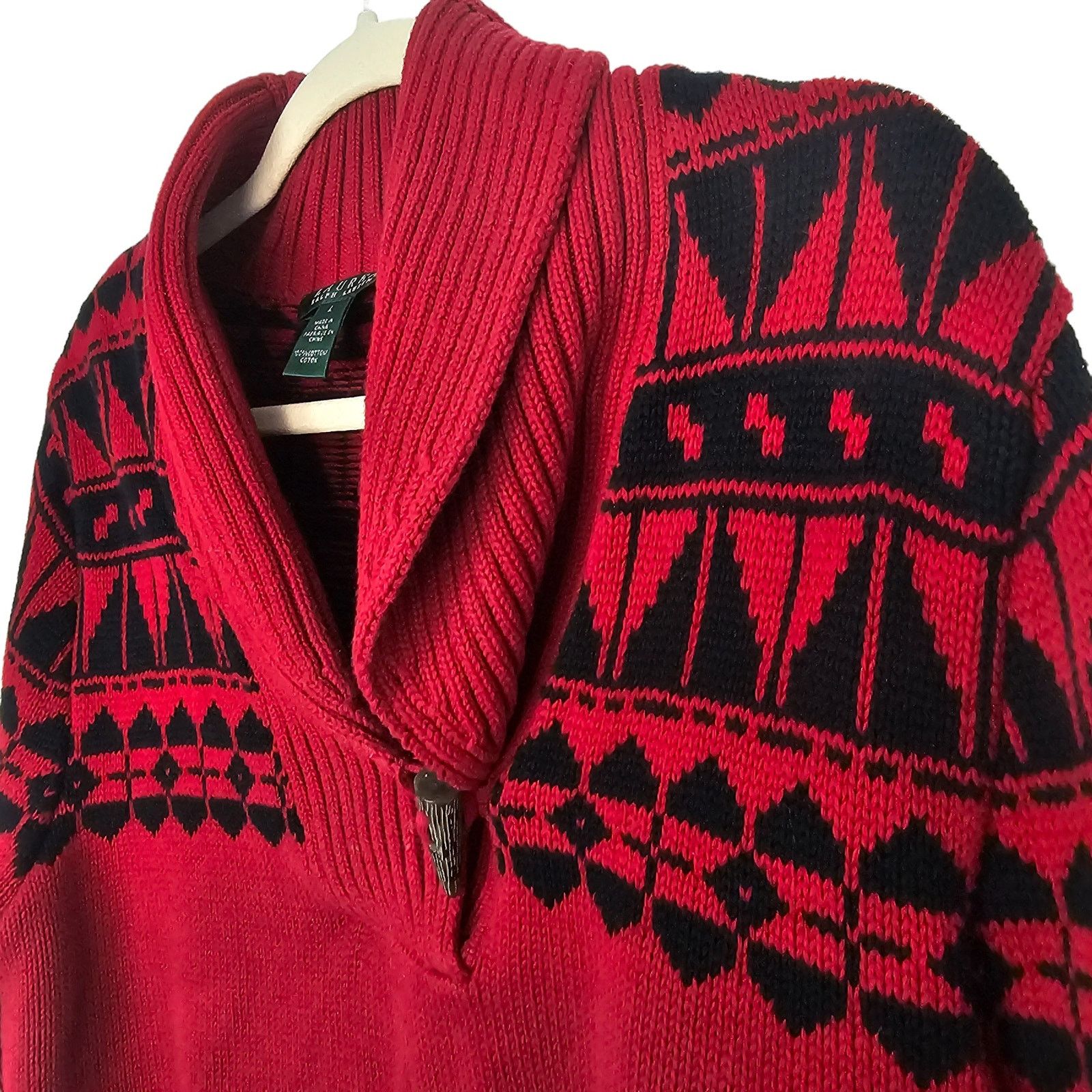 Lauren Ralph Lauren Lauren Ralph Lauren Womens Aztec Sweater L Southwestern Prep Size L / US 10 / IT 46 - 2 Thumbnail