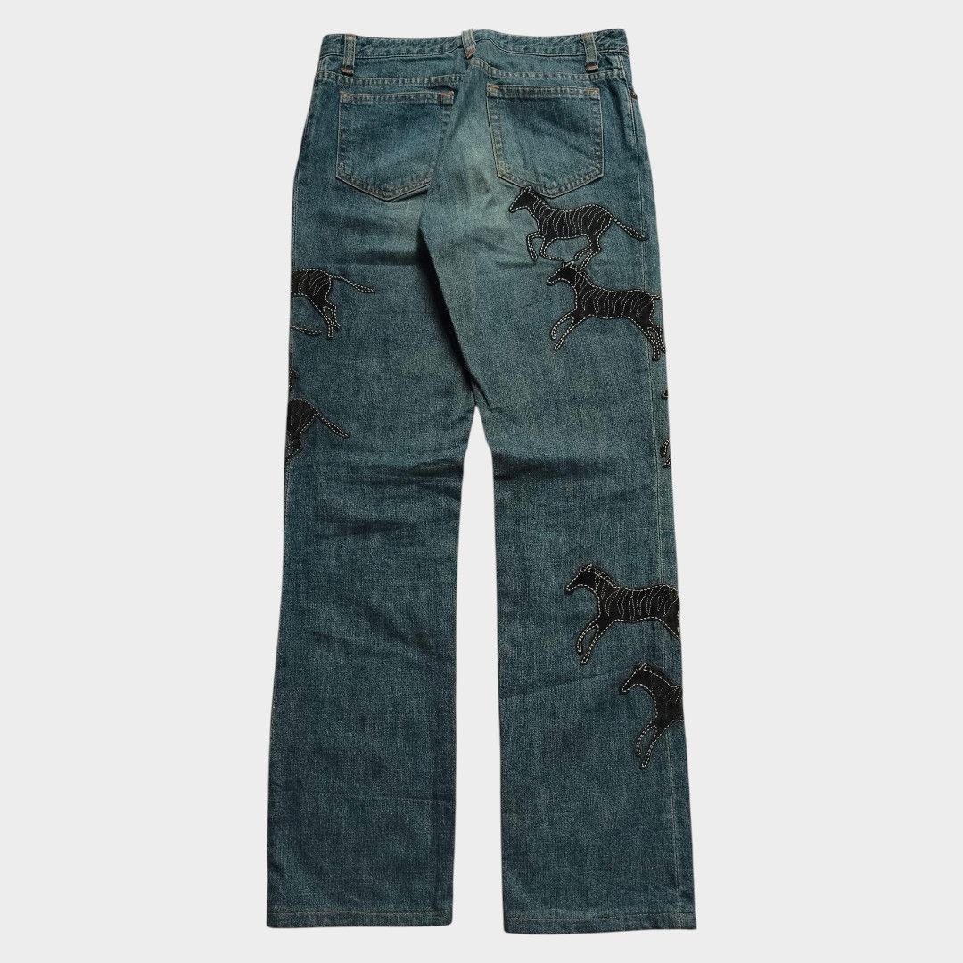 KEITAMARUYAMA Keita Maruyama zebra leather patch jean Size US 29 - 2 Thumbnail