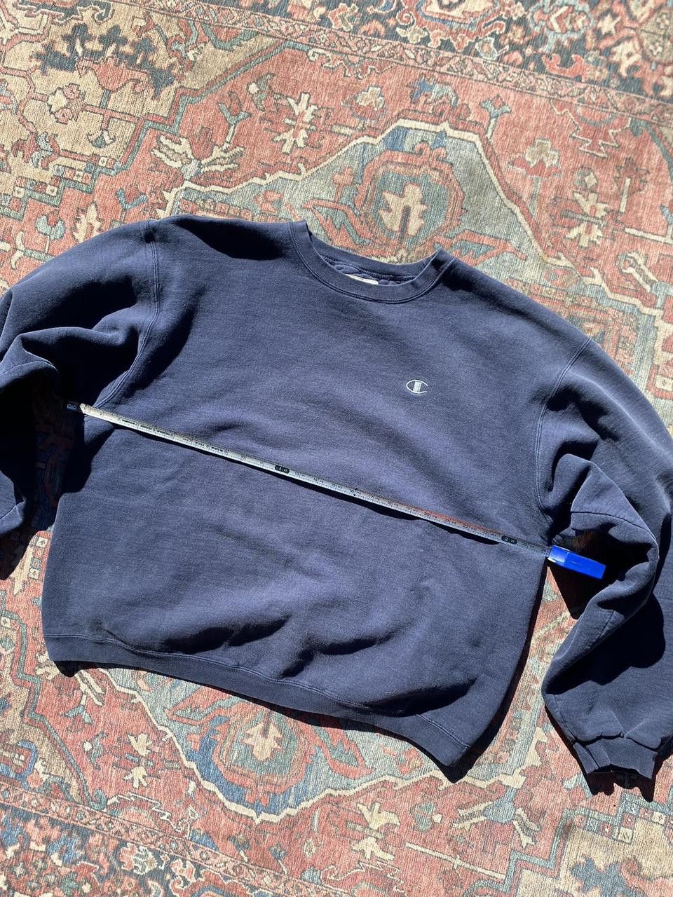 Champion Vintage Navy Weave Knit Champion Embroidery Sweater Medium Size US L / EU 52-54 / 3 - 1 Thumbnail