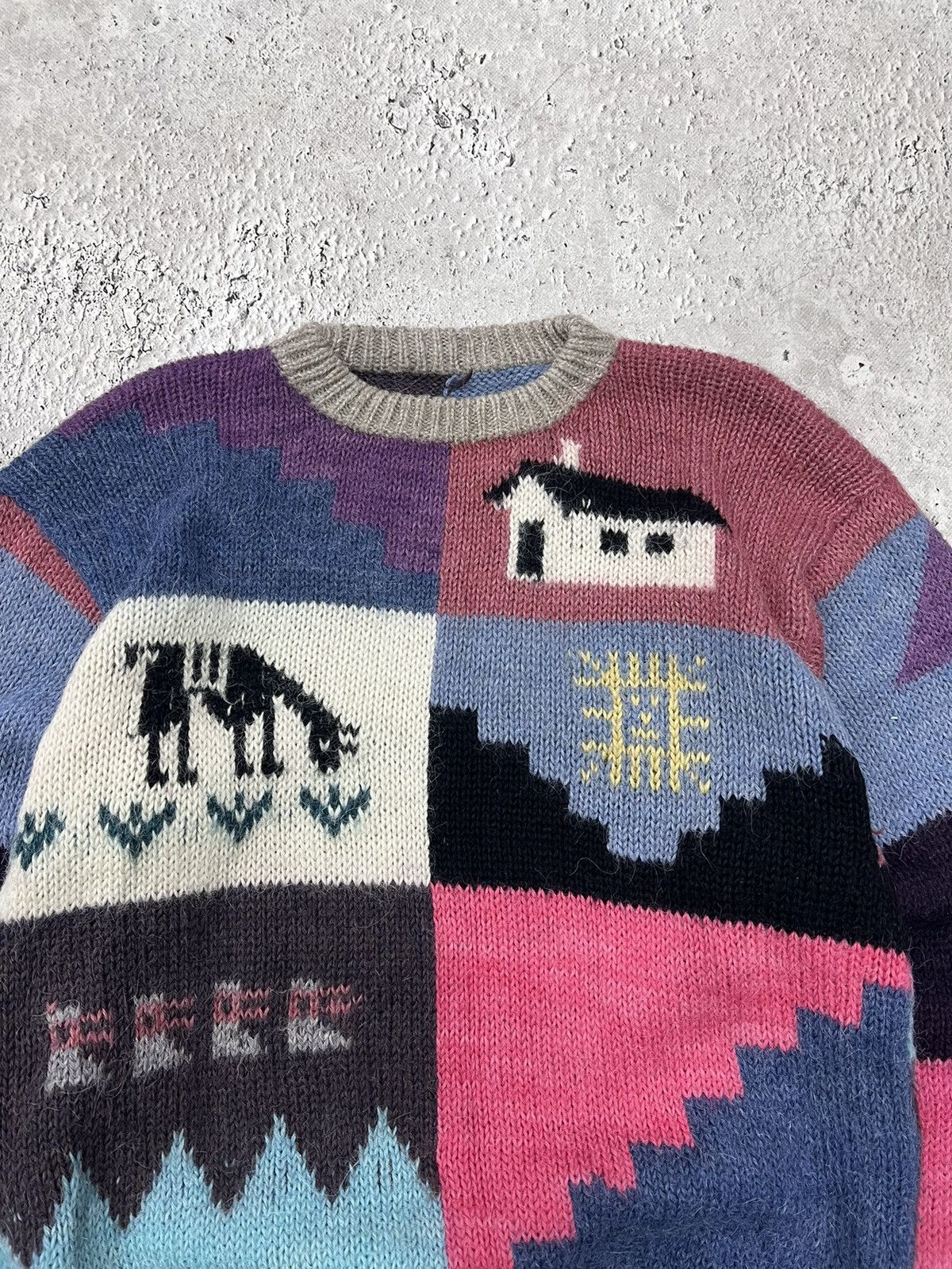 Vintage Japanese Modern Art AOP Knit Sweater VTG 80s Vaporwave Size US M / EU 48-50 / 2 - 3 Thumbnail