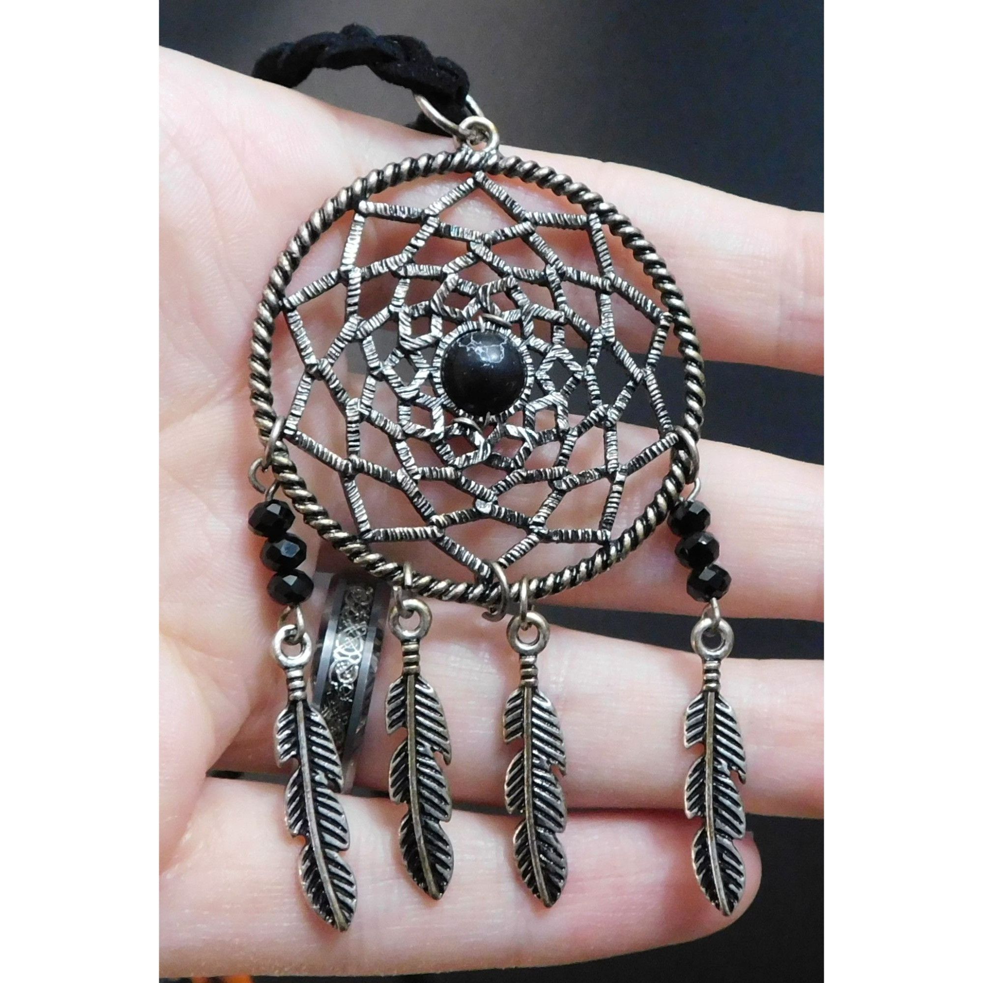 Other Whimsical Dreamcatcher Black And Silver Tone Necklace Size ONE SIZE - 3 Thumbnail