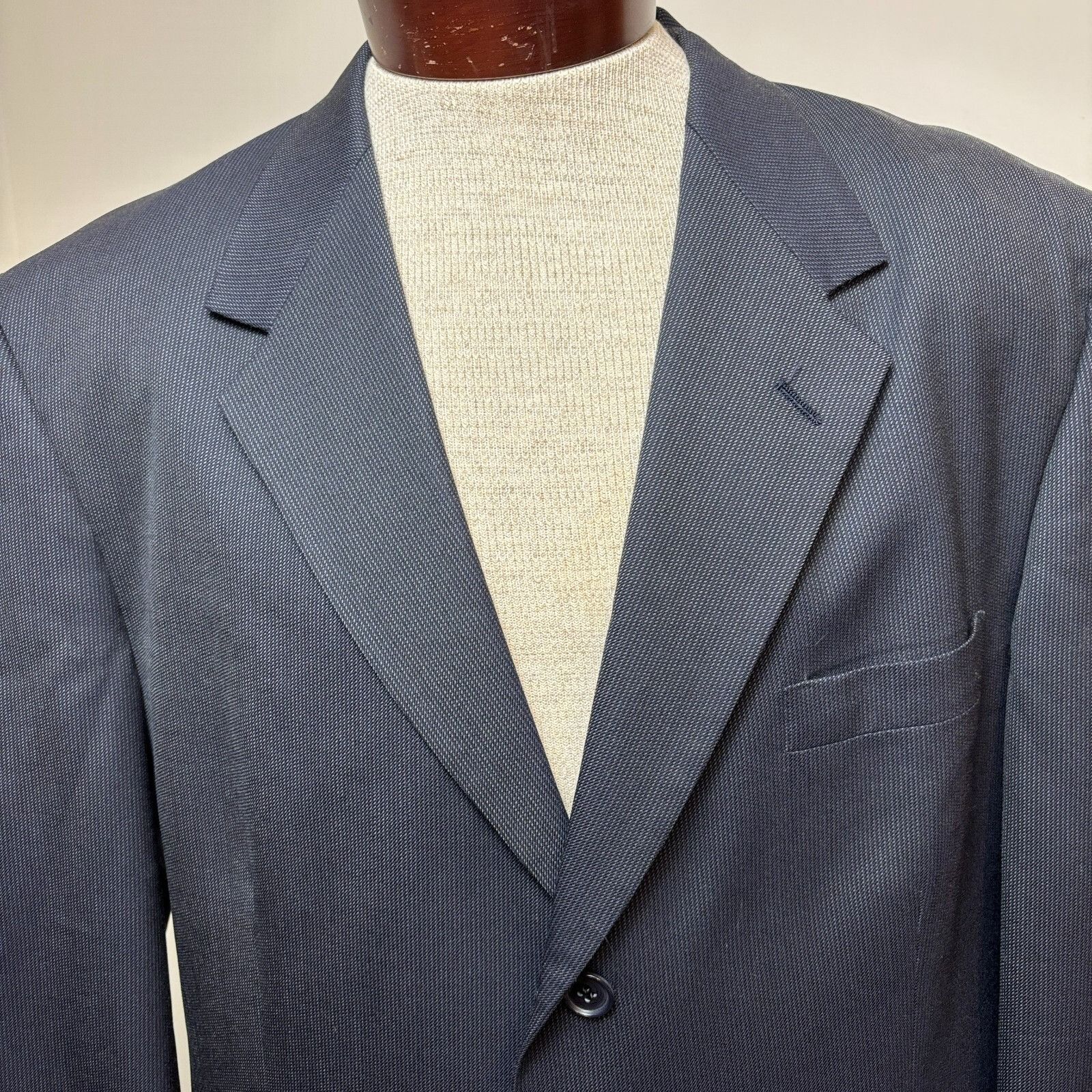 Pierre Cardin Pierre Cardin Suit Mens 46L Navy Wool Miltons Blazer & 36x32 Size 46L - 3 Thumbnail