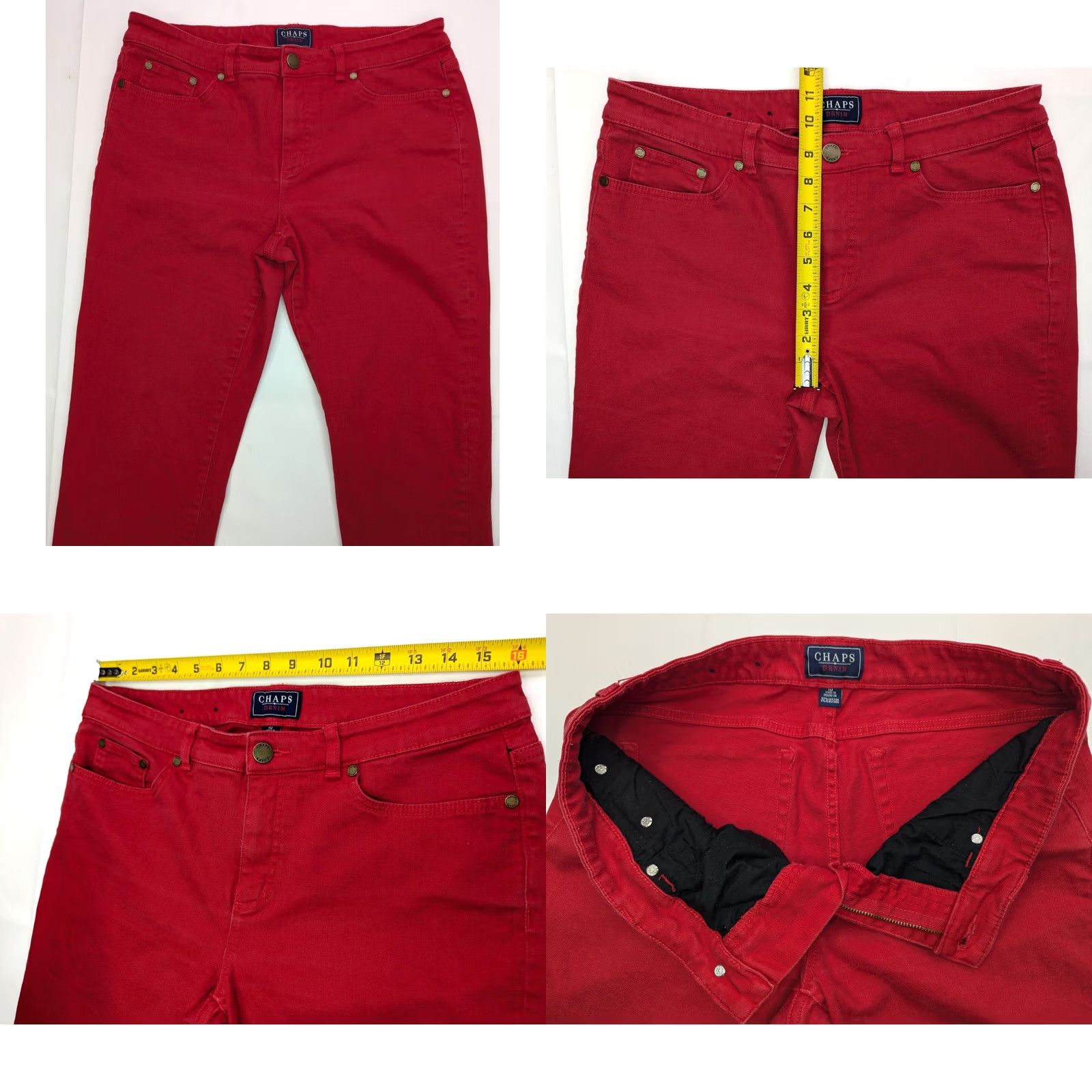 Chaps Chaps Denim Jeans Red Denim Pants Tapered Women 10 32x30 Vintage? No Size 32" / US 10 / IT 46 - 8 Thumbnail