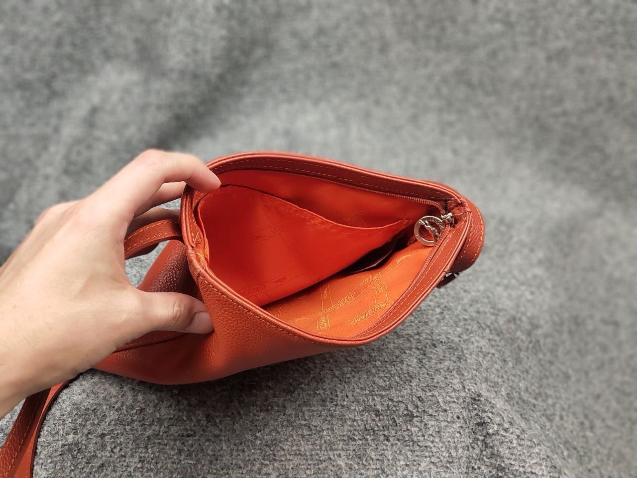 Longchamp longchamp Design orange leather shoulder messenger Handbag Size ONE SIZE - 16 Thumbnail