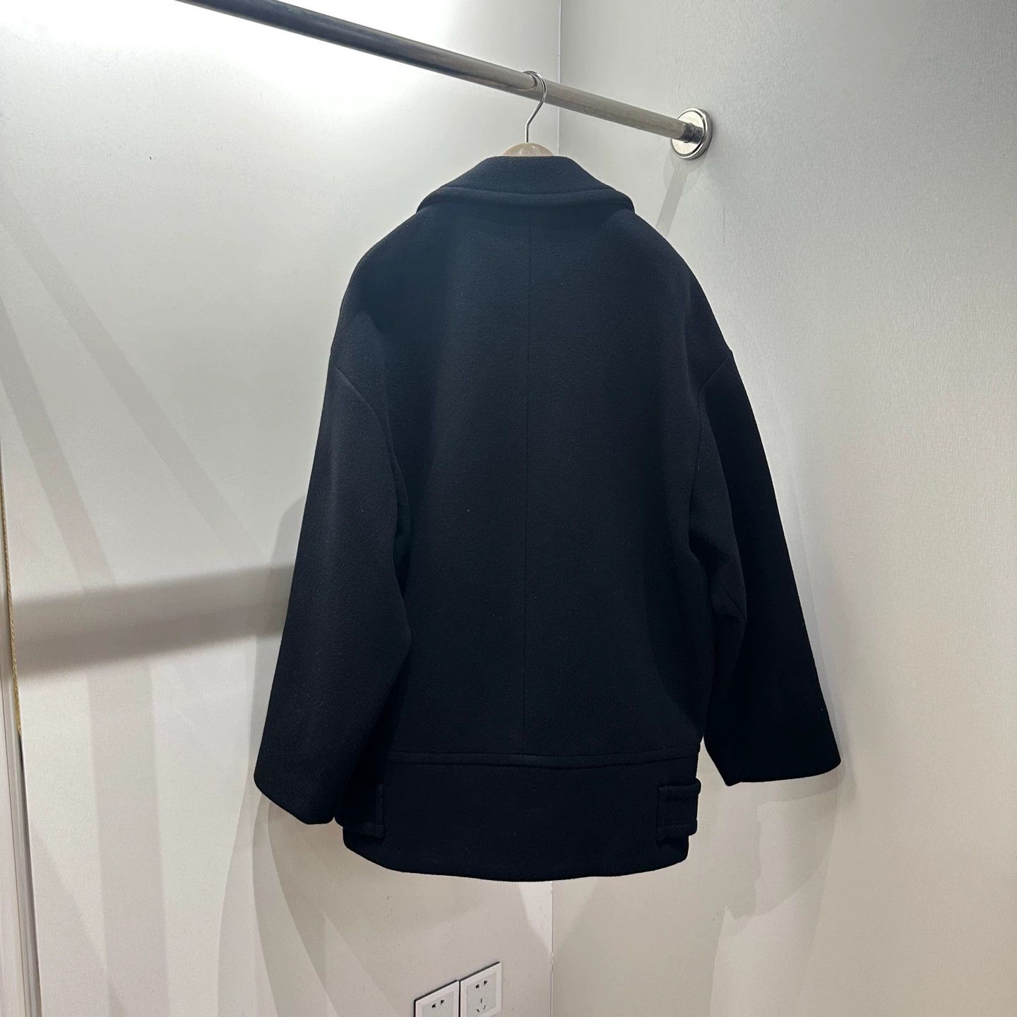 Celine Celine apr178 Black Wool Double - Breasted Coat 36 Size XS / US 0-2 / IT 36-38 - 2 Thumbnail