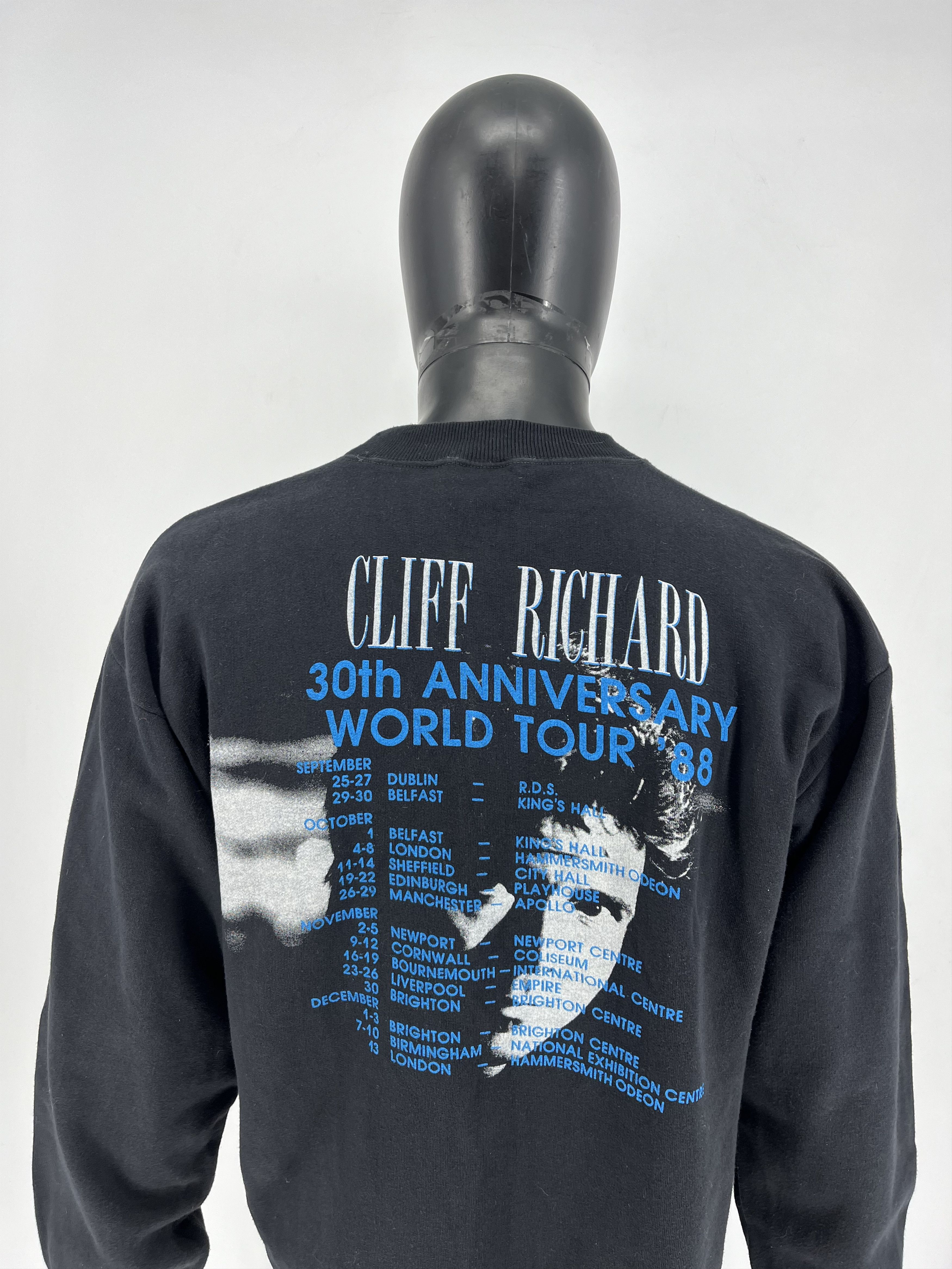 Band Tees × Vintage 1988 Cliff Richard British Tour Concert Promo Sweatshirt Size US L / EU 52-54 / 3 - 9 Thumbnail