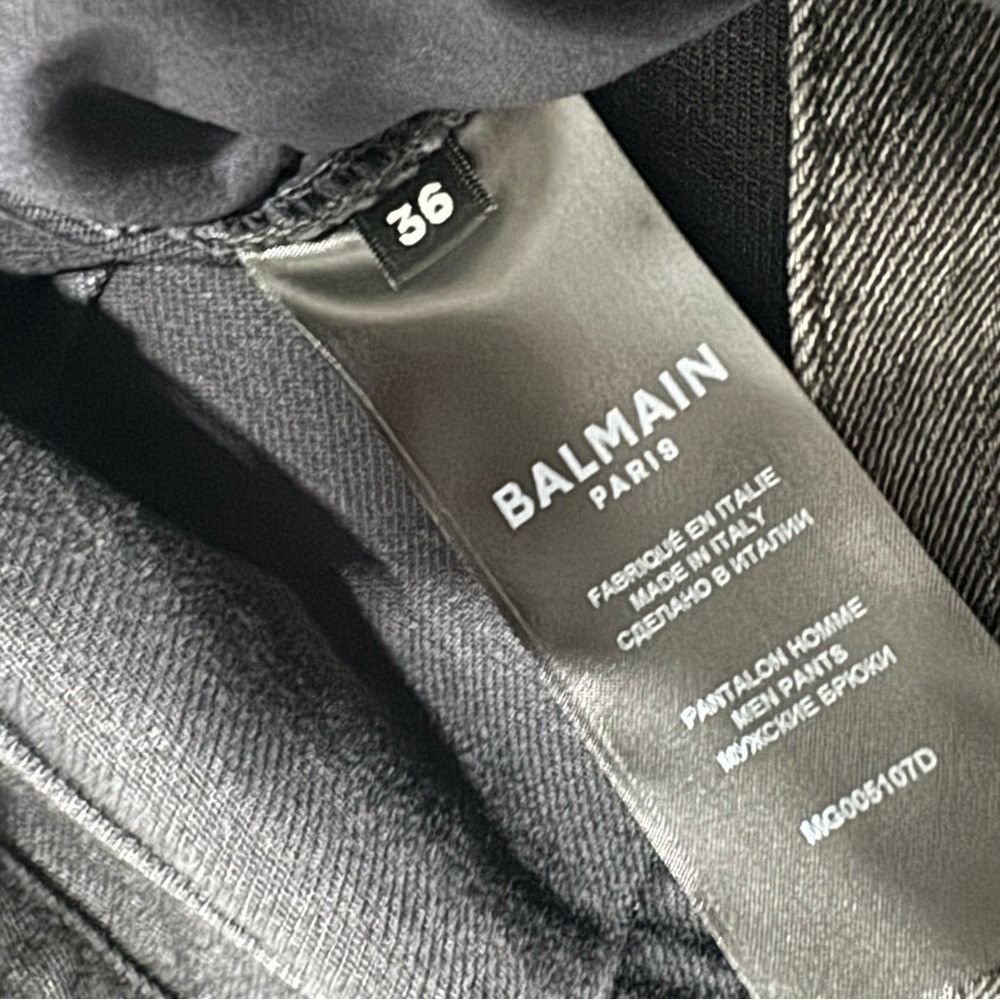 Balmain Balmain Slim Cut Cotton Jeans Ribbed Black Men’s Size 36 Size US 36 / EU 52 - 7 Thumbnail