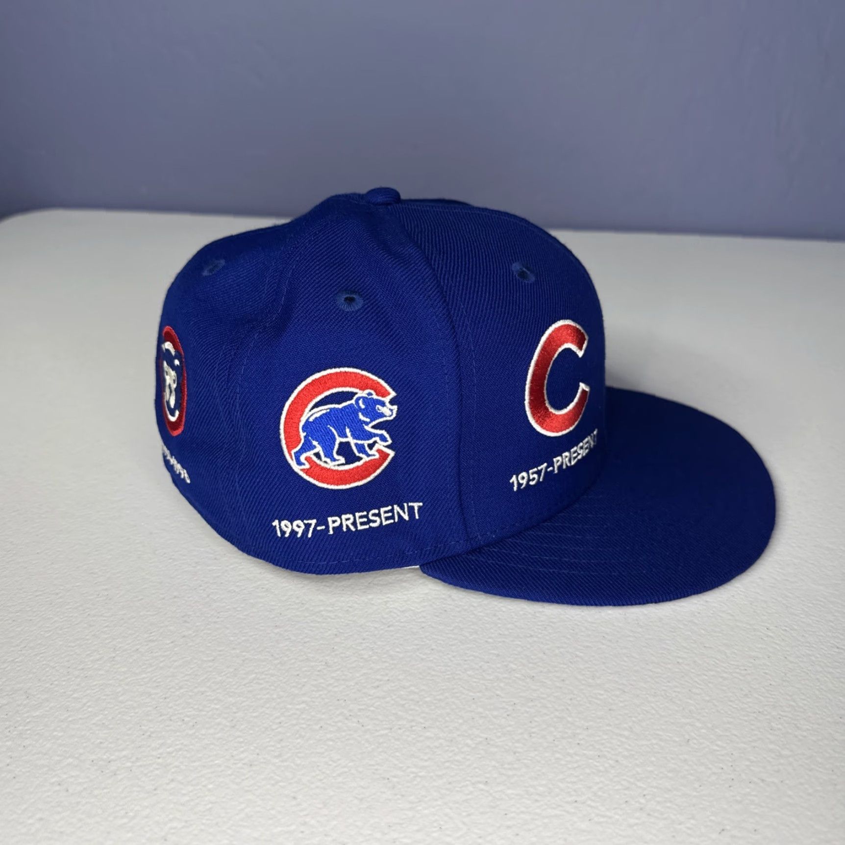 New Era Chicago Cubs New Era Logo Timeline All Over Print Hat Fitted Baseball Cap 7 3/8 Men Blue Baseball Cap 7 3/8? Size ONE SIZE - 7 Thumbnail