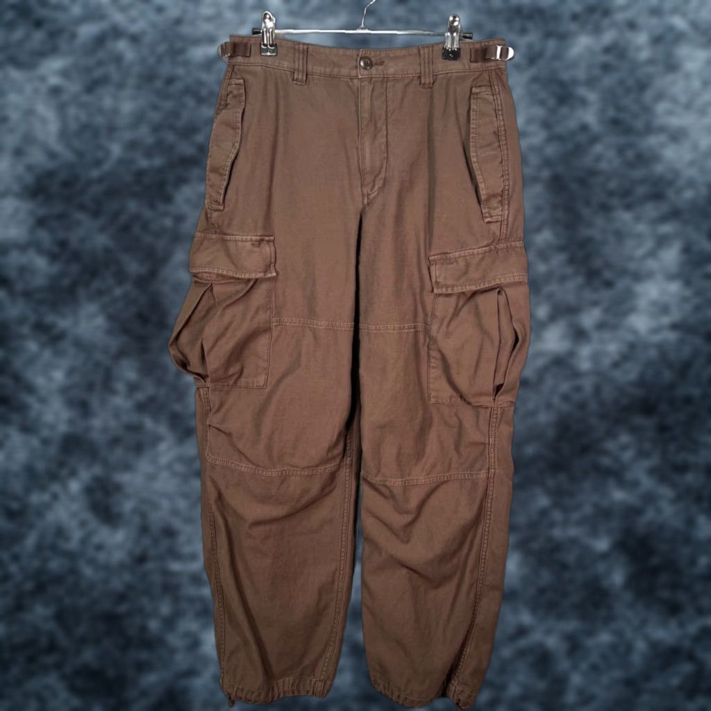 TNA TNA Surplus Cargo Pants Brown 100% Cotton With Pockets & Elastic Cuffs Womens Size 4 Straight Inseam 28" Front Flat Size 27" / US 4 / IT 40 - 1 Thumbnail