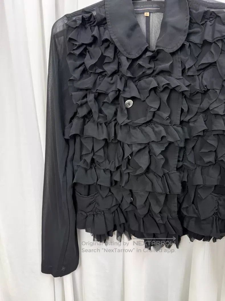Comme des Garcons Comme des Garcons Lace fringed jacket with sheer mesh pane Size S / US 4 / IT 40 - 3 Thumbnail