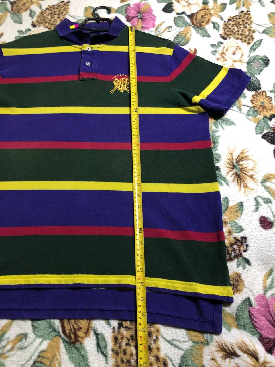 Polo Ralph Lauren Polo Ralph Lauren Scribble Striped Short Sleeve Polo Shirt Size US XXL / EU 58 / 5 - 6 Thumbnail