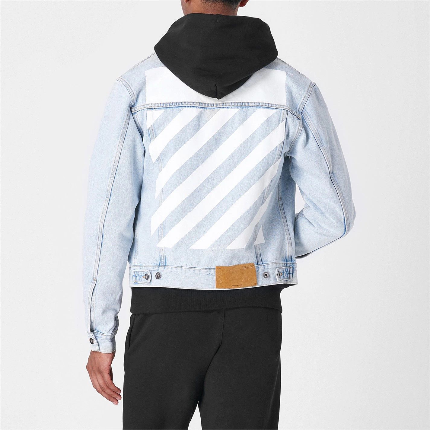 Off-White o1g2r1mq0226 Diagonal Print Denim Jacket in Blue Size US S / EU 44-46 / 1 - 5 Thumbnail