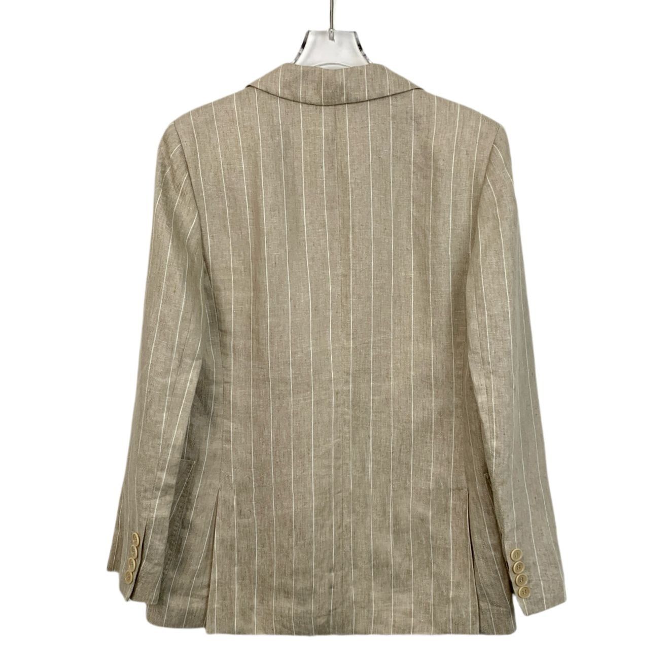Max Mara MaxMara Beige Vertical Striped Single-Button Suit Jacket XS Size XS / US 0-2 / IT 36-38 - 7 Thumbnail