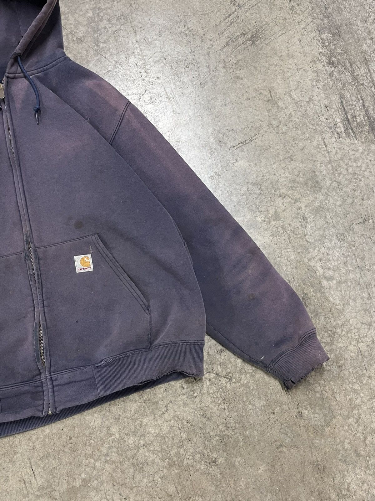 Carhartt × Vintage Carhartt vintage sun faded and distressed navy hoodie rare Size US L / EU 52-54 / 3 - 4 Thumbnail