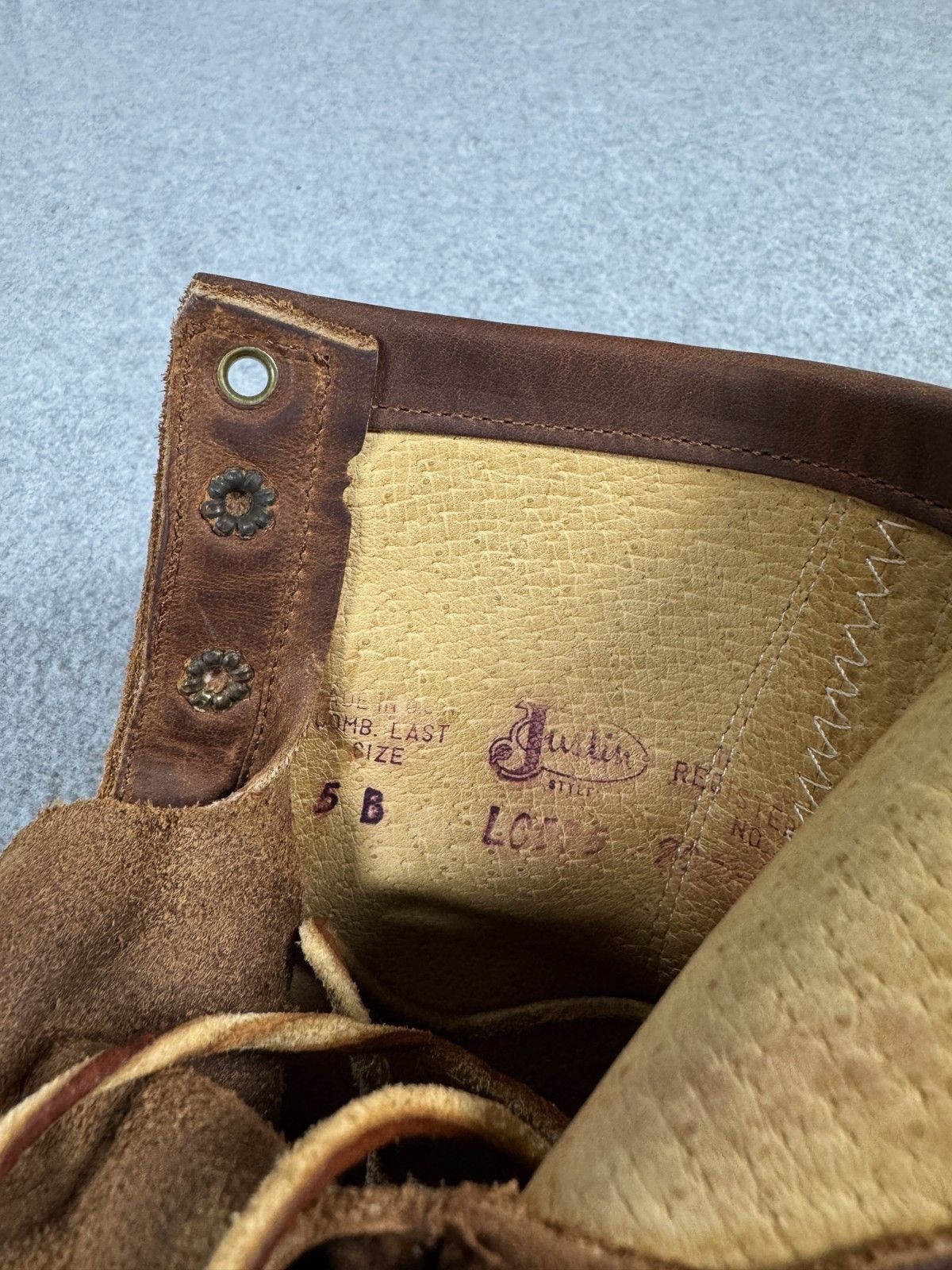 Justin Boots Justin Boots Womens 5 Brown Leather Lace Up Roper USA VTG Size US 5 / IT 35 - 5 Thumbnail